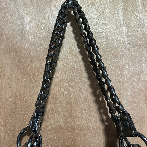 Abro-Large Hobo Shoulder bag Chocolate Brown Distressed leather w/ gunmetal-EUC - Picture 3 of 13